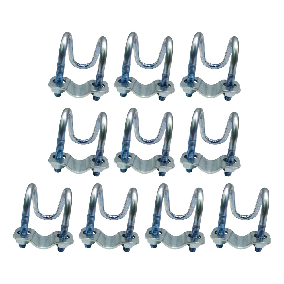 10Pcs Crosses Pipe Clamp Double Screw Bolt Horizontal Vertical 7627000038173