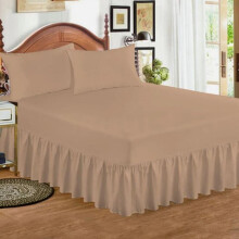 (Beige - Valance Sheet, king) Extra Deep Fitted Valance Sheet Bed Sheets - Single to Super King Sizes bedding  king fitted  sheet