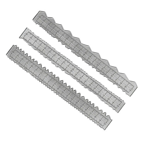 3 Pcs Set Irregular Edges Ruler Carbon Steel Paper 2
