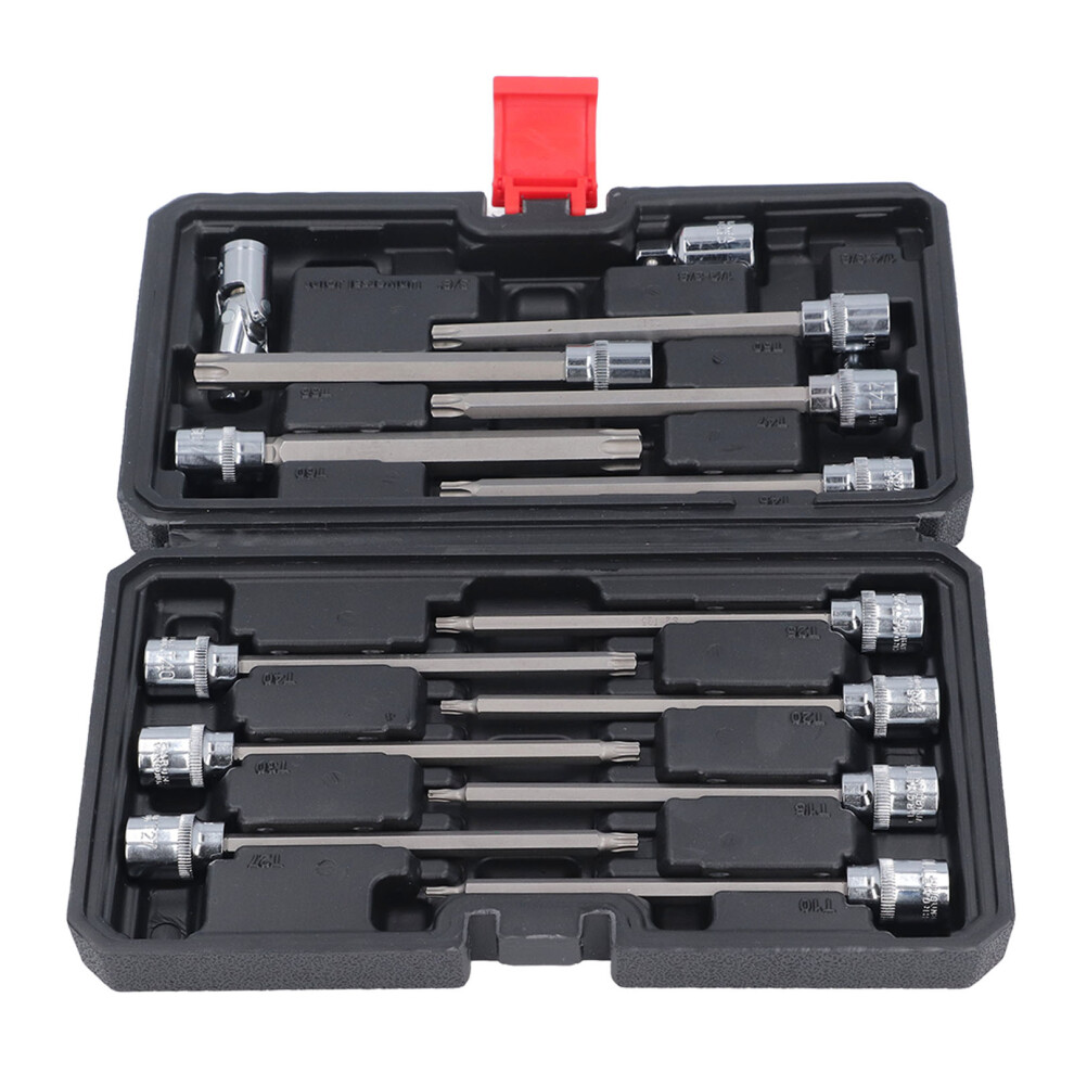 15Pcs Long Hex Bit Socket Set S2 Alloy Steel 3/8 Inch Extension 5001348734720