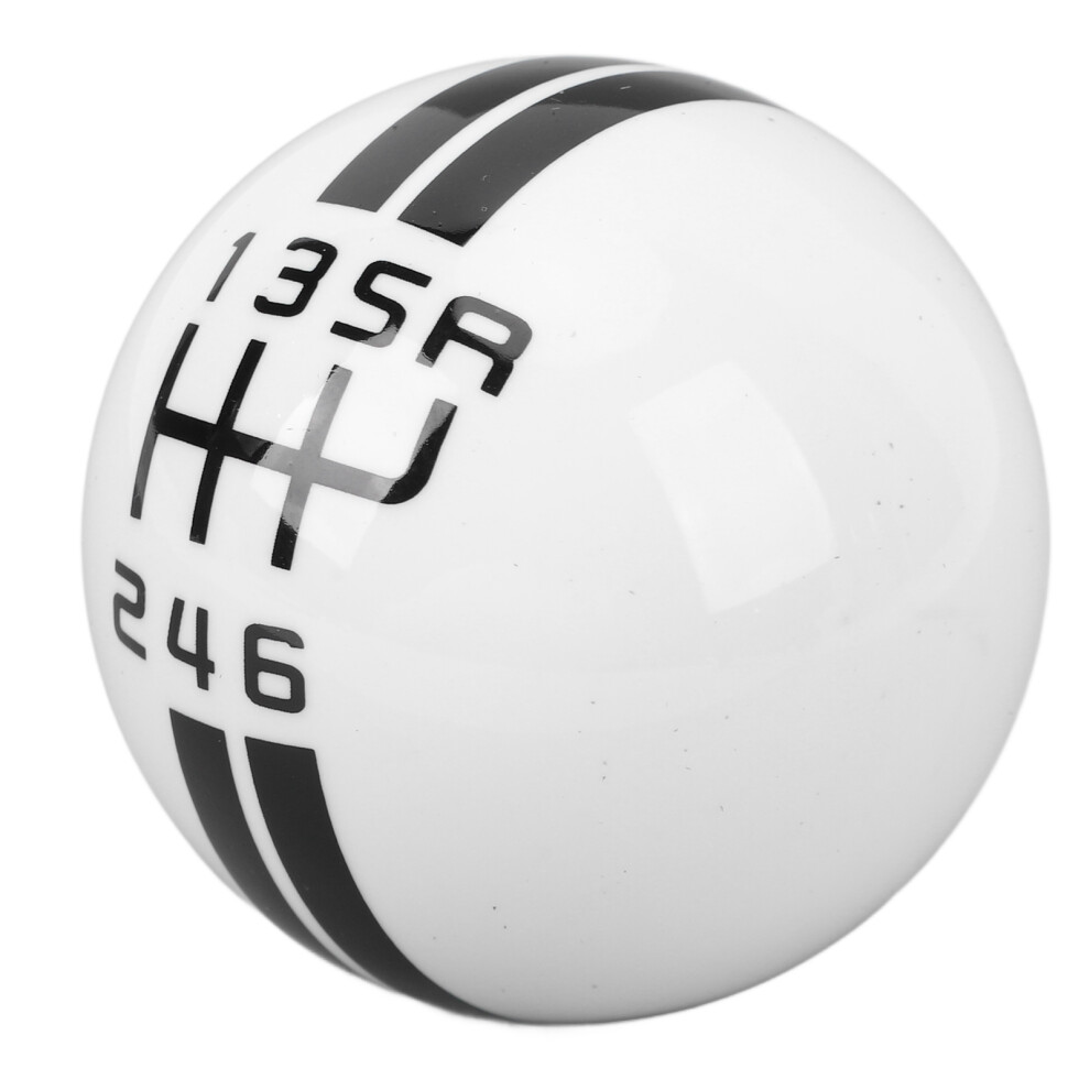 6 Speed Gear Shift Knob For Mustang 1967-2018, White/Black 5041348737956