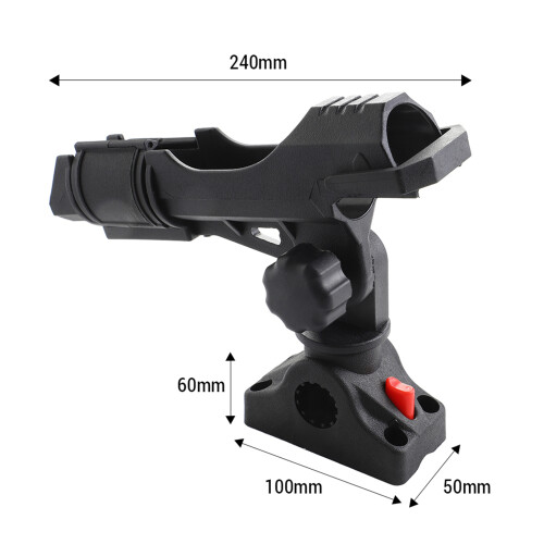 Fissaggio a vite 360 supporto per asta 1005060 mm Nero 1