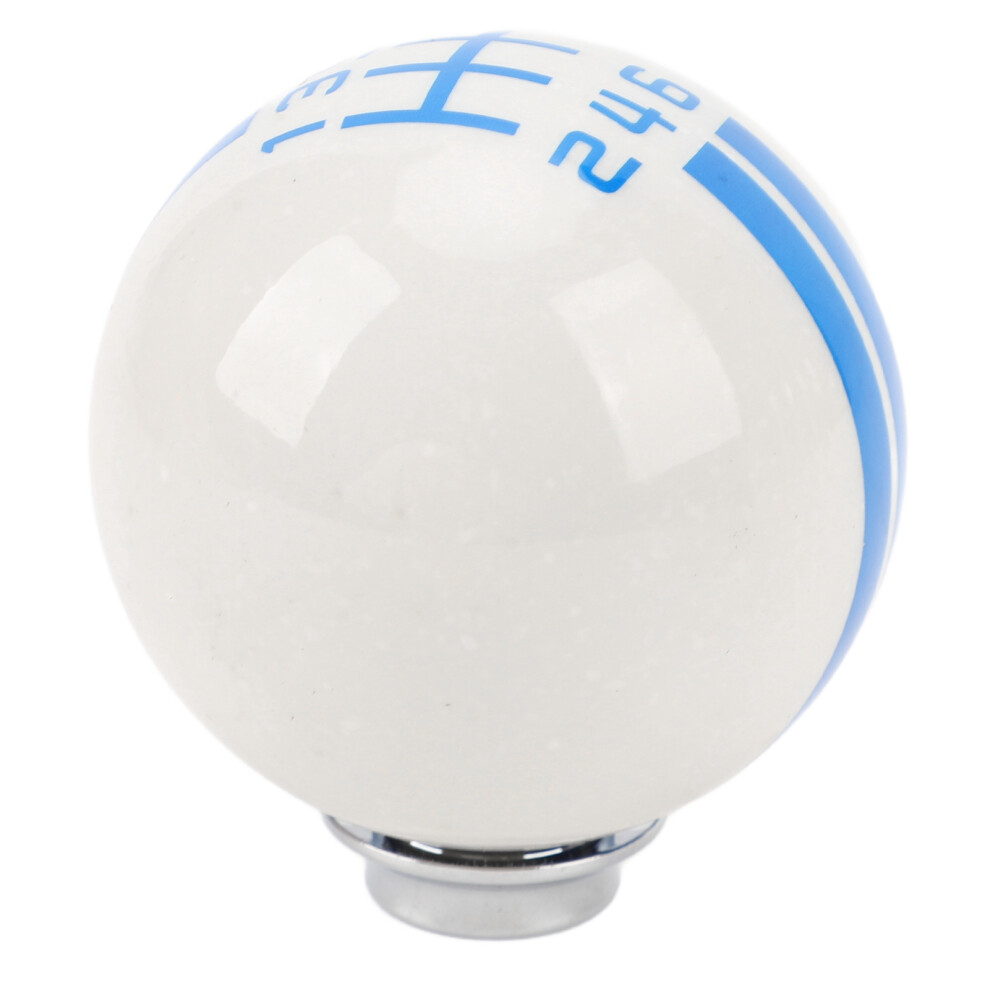 6 Speed Gear Shift Knob For Mustang 1967-2018, White/Blue 4101348737743