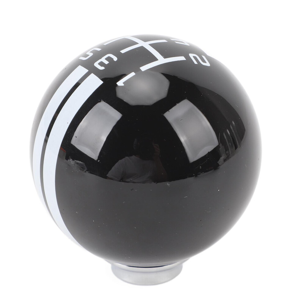 Round Ball Manual 5 Speed Shift Knob For Mustang W/ Adapters Black/White 4901348737862