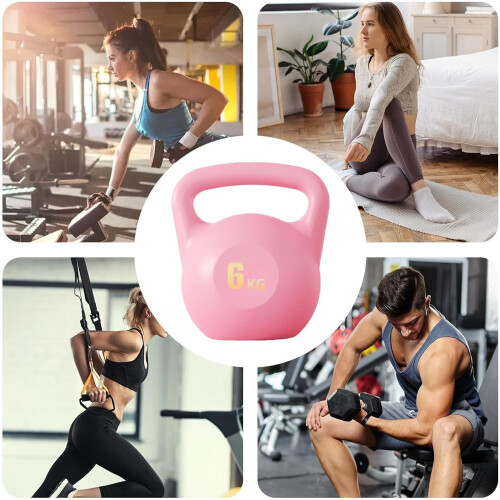 Kettlebell | Adjustable Weight Kettlebell for Full Body Workouts | Durable Plastic Coating for Grip Strength Training 2