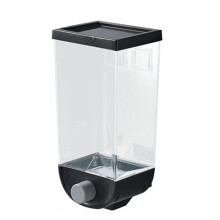 Wall Mounted Food Storage Container Cereal Dispenser 1.5L Black with Wide Mouth Design and Easy Access