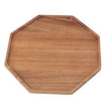 Holztablett im japanischen Stil, achteckig, 30 cm