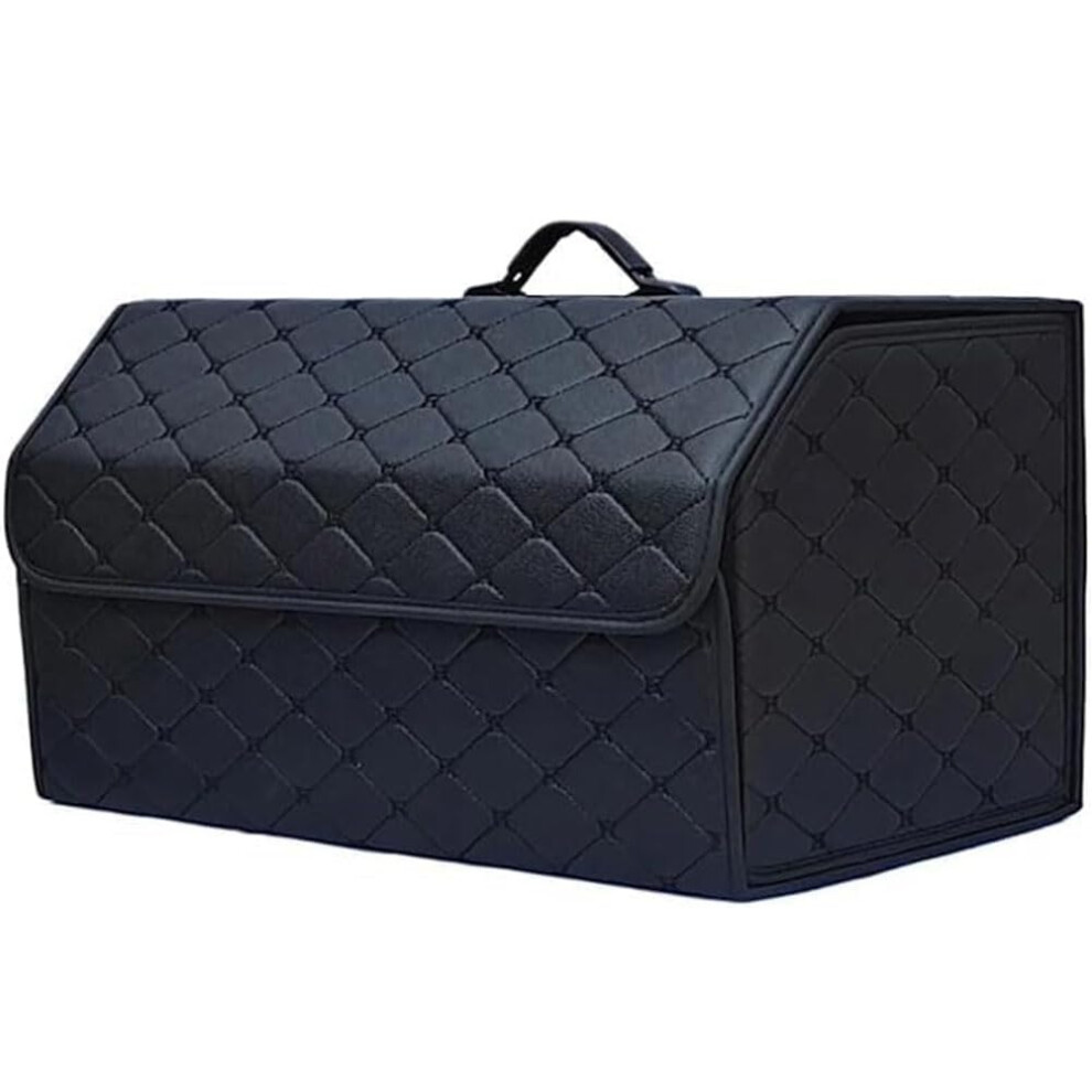Car Trunk Organizer Box For Kia Cee'd Ceed Borrego Ev6 Ev9 Rio - Xl Pu Waterproof Foldable Storage Solution Black 6447073576829