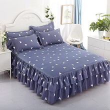 Bed Skirt Ruffled Wrap Around Elastic Bed Ruffles for Full Twin Queen King Beds 180x220cm Solid Color A