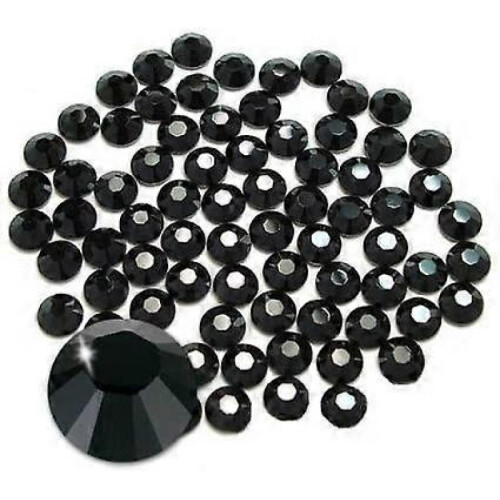 Glue Fix Crystal Flatback Rhinestones (ss20 576pcs, Jet)