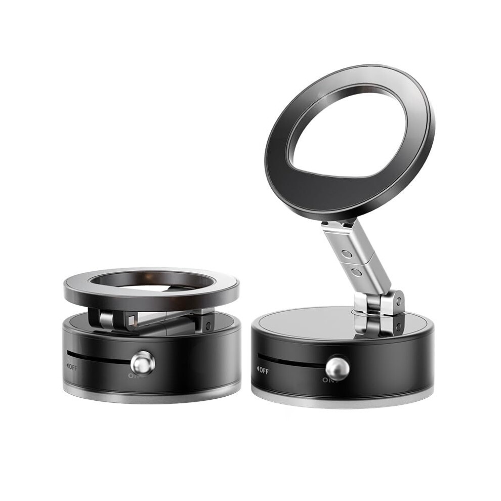 Foldable Aluminum Alloy Suction Cup Magnetic Phone Holder 360 Rotating Adjustable For Car Gym Mirror Smooth Surfaces 6447073577314