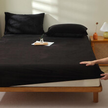 (Black, US-King: 1 Fitted Sheet+2 Pillowcase) Solid Color Fitted Sheet Set, 2/3 Counts/set Including 1 Count Fitted Sheet & 1/2 Counts Pillowcase, Soft Comfortable Bedding Set for Home
