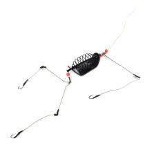 20-100g Fishing Baits Cage Steel Wire Feeder with Holder for Carp Fishing, 3 Line Hook Spring Design