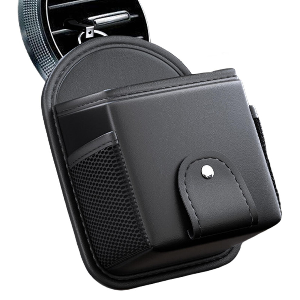 Car Air Vent Storage Bag, Leather Phone Holder Pouch For Car Interior, Organizer For Pen And Card, Stylish Accessory 6038364282859
