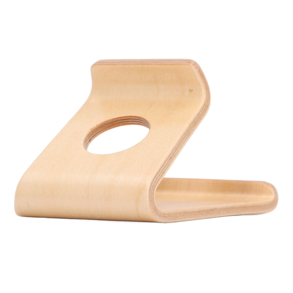 Waterproof Walnut Wooden Phone & Tablet Stand, Light Color, Non Slip Pad-image-OPC-PKDWHMR-NEW