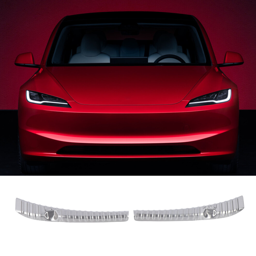 2Pcs Stainless Steel Rear Trunk Sill Guard For Tesla Model 3 Highland 2024 Silver 4121348758098