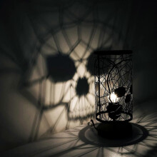 Metallic Black Skull Lamp - Gothic Decor - Skull Decor - Gothic Lamp - Goth Room Decor - Skeleton Lamp