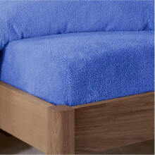 (Blue, King) Extra Deep Teddy Fleece Fitted Sheet Luxury Cosy Warm Bed Sheet Double King Size