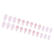 Valentine Press On Nail French Tip Almond False Nail Glues on
