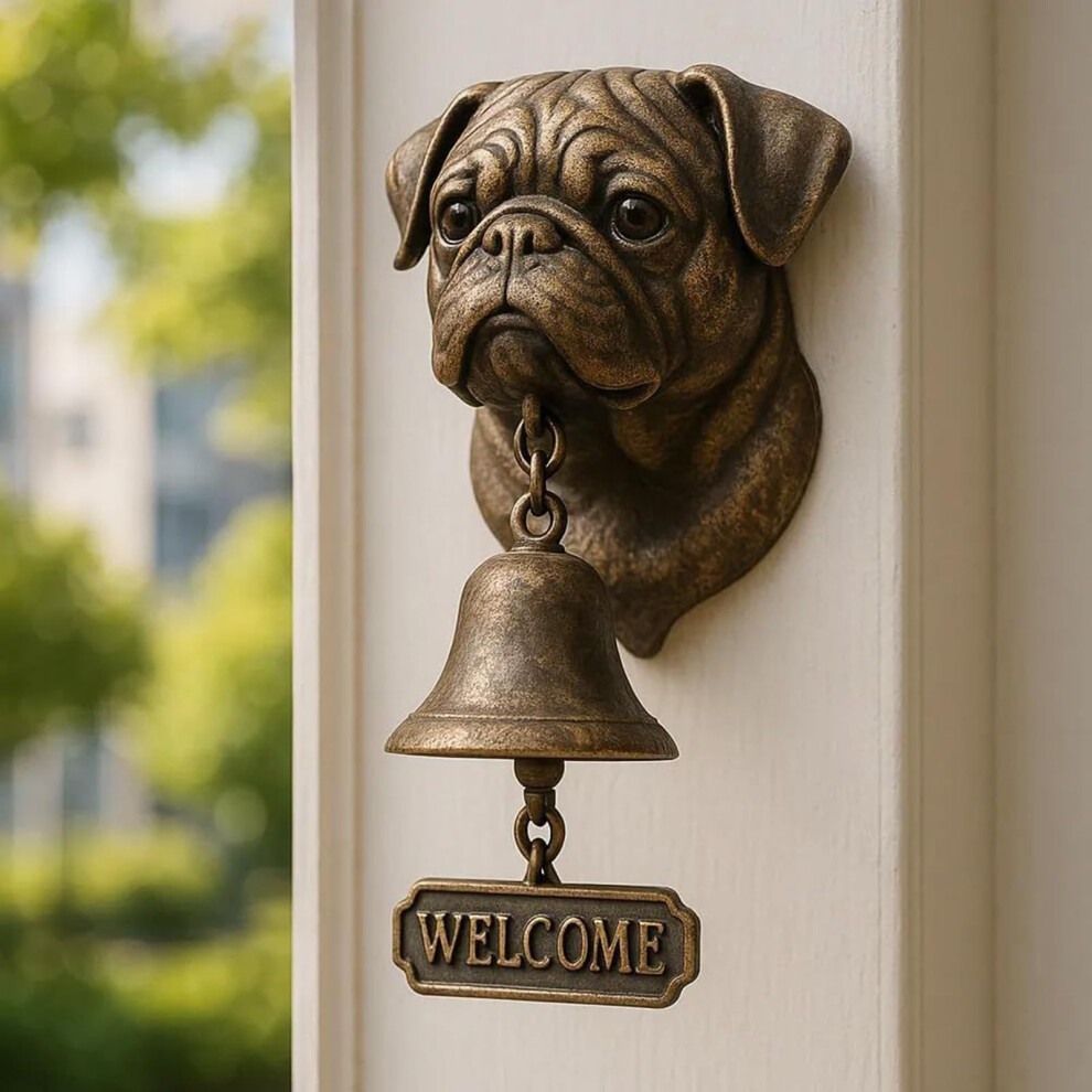 Shopkeepers Bell Dog-Shaped Resin Doorbell Ringer Decorative Wall Chime For Home Porch Entry Business Holidays 9016109762344