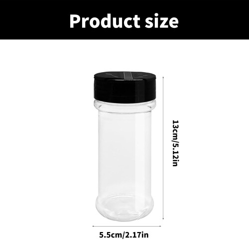 8Pcs Multipurpose Round Plastic Spice Jars Clear Container For 2