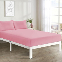 (Pink, Small Double 4FT) Extra Deep Fitted Bed Sheets 16"/40cm Deep Pockets With Elasticated Corners | Bedding & Linen Easy Iron All Season Microfibre Material | Sin