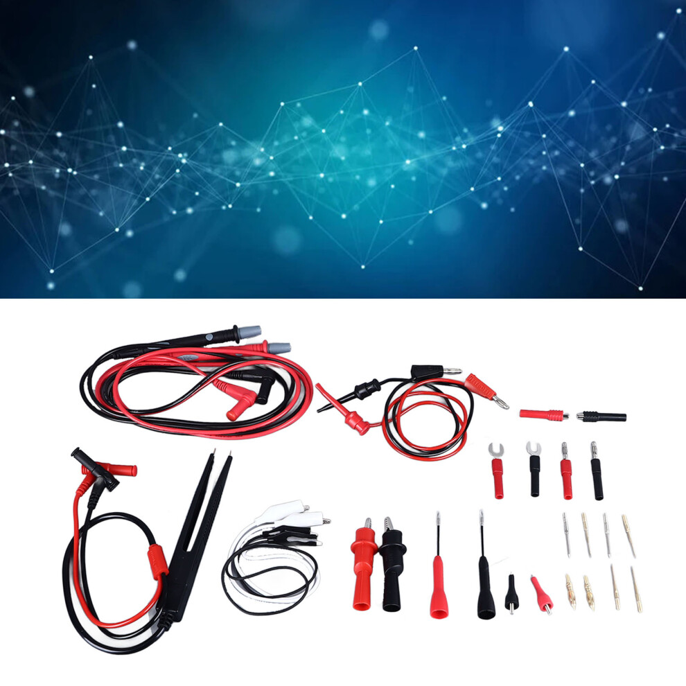 27Pcs Multimeter Test Set With Replaceable Probes 10A Copper, Iron, Pvc 9351348767935