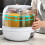 Breakfast Cereal Dispenser White Rotating Grain Storage Container for Rice Beans Cereal 3.5L Round Design 5