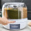 Breakfast Cereal Dispenser White Rotating Grain Storage Container for Rice Beans Cereal 3.5L Round Design 4
