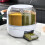Breakfast Cereal Dispenser White Rotating Grain Storage Container for Rice Beans Cereal 3.5L Round Design 3