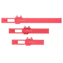 3 pièces Règle de menuiserie en aluminium argenté 16/20/30 cm