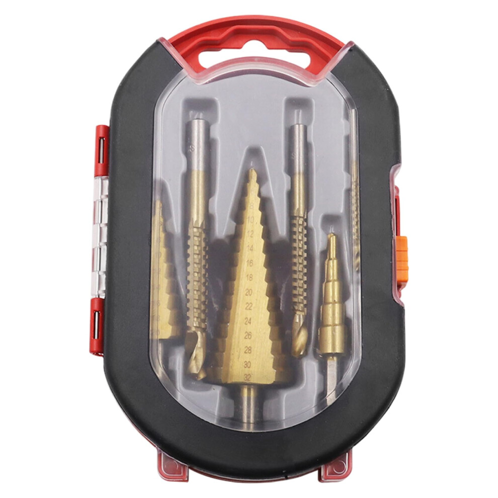 Twist & Step Drill Bit Set 6-Size Titanium-Coated Steel Drill Bits For Metalworking And Woodworking-image-OPC-PKDWPNQ-NEW