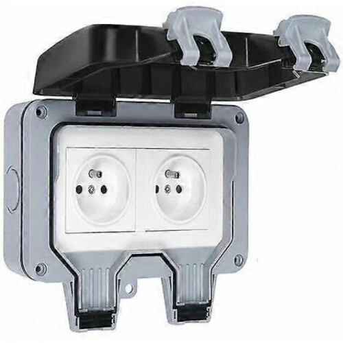 Waterproof Socket Double Outdoor Electrical Outlet IP66 Waterproof Wall Socket 16A