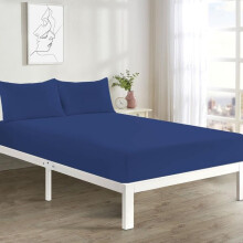 (Royal Blue, Single Fitted Sheet) Extra Deep Fitted Sheet 16" or 40cms Deep Fitted Sheets Single Double King Super King Sizes Polycotton Wrinkle Fade Shrink Resistant Deep Fi