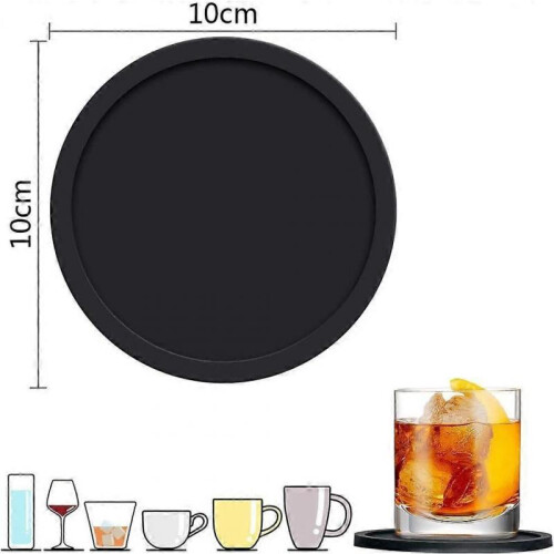 Round silicone coasters, non-slip glass coasters for drinks 1