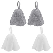 4pcs Sauna Hat Simple Felt Steam Room Hat Head Protection Cover Bath Hat