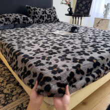 (Butterfly - Grey, UK-Single(90*190cm)) Faux Rabbit Fur Leopard, Tiger & Butterfly Fitted Sheet 3-Piece Set – Luxurious, Soft & Warm Solid Color Bedding, Premium Set (Includes 1