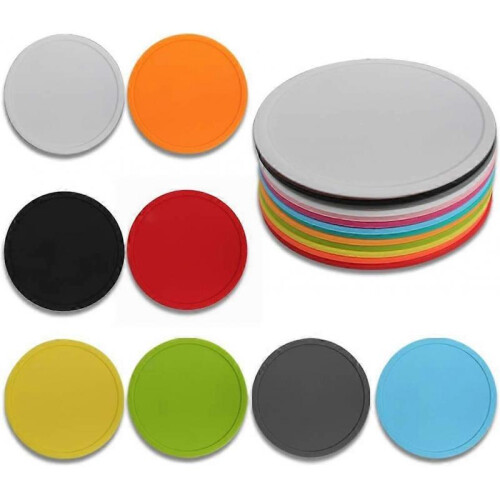 Round silicone coasters, non-slip glass coasters for drinks