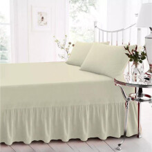(Cream, Double) Extra Deep Fitted Valance Sheet Bed Sheets Single Double King Super King Size Enhance Your Bedroom with These Luxurious Practical Easy to Ma