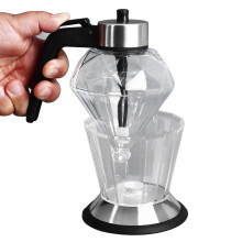Clear Glass Honey Dispenser with Stand, 15x9.5cm