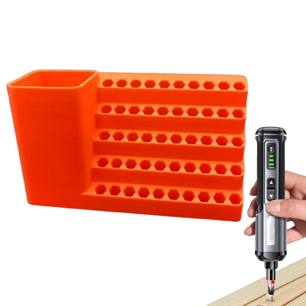 Hex Shank Bit Storage Organizer | Multi-Hole Pegboard For Power Tool Attachments, Garage Workshop Cabinet, Basement Use 6447073579141