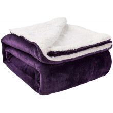 Sherpa Blanket, Super Soft Fuzzy Flannel Fleece/Wool Like Reversible Velvet Plush Couch Blanket, Lightweight Warm Blankets for Winter (Throw Size 50"x
