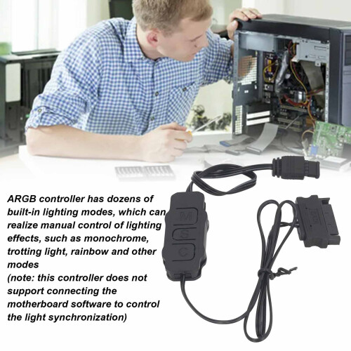 Controller ARGB a 5V, 3-pin, alimentazione SATA, nero 2