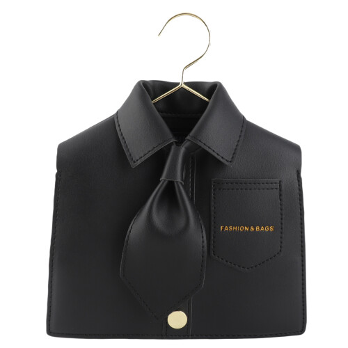 Kleiderbügelförmige Mini-PU-Handtasche, schwarz 540 g 1
