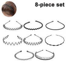 8 Pcs Unisex Wavy Headband Metal Hair Hoop Wave Spring Headbandx