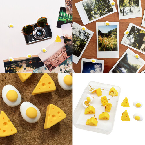 20Pieces Cheese Eggs Push Pin for Office Bulletin Board Fabric 1