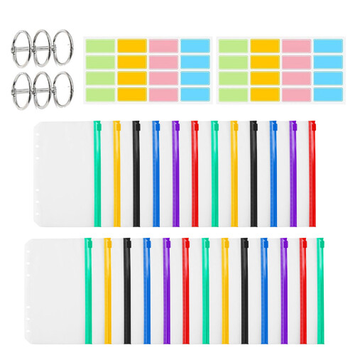 25pcs Clear PVC Zippered Folders for Knitting Needle