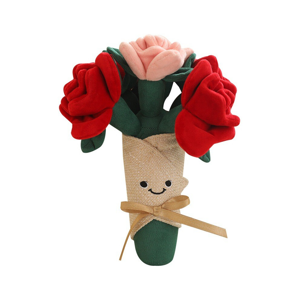 (28CM/11.02in) Rose Bouquet Plush Doll Valentine Day Romantic Gift House Decoration Pp Cotton