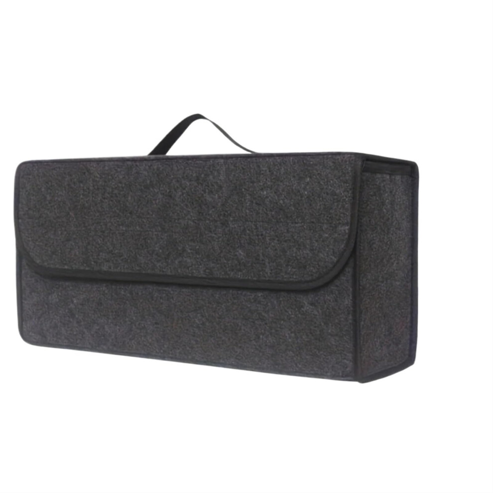 Car Trunk Organizer Soft Felt Storage Box With Anti-Slip Compartment For Tools And Accessories - Boot Storage Solution Gray 6447073581090