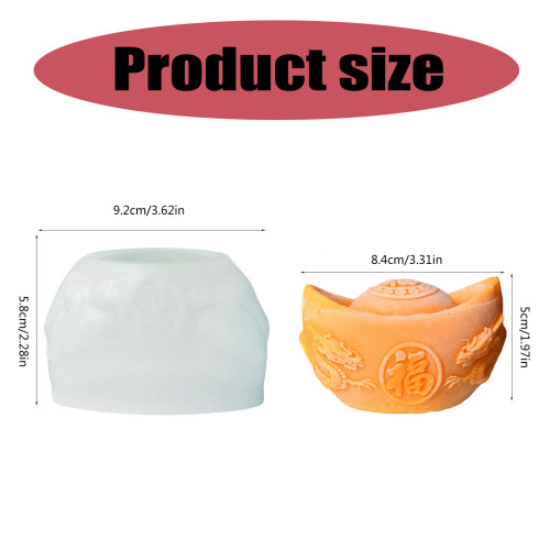 Mousses Cake Decorating Molds Silicone Molds Gold Ingot Shape 2